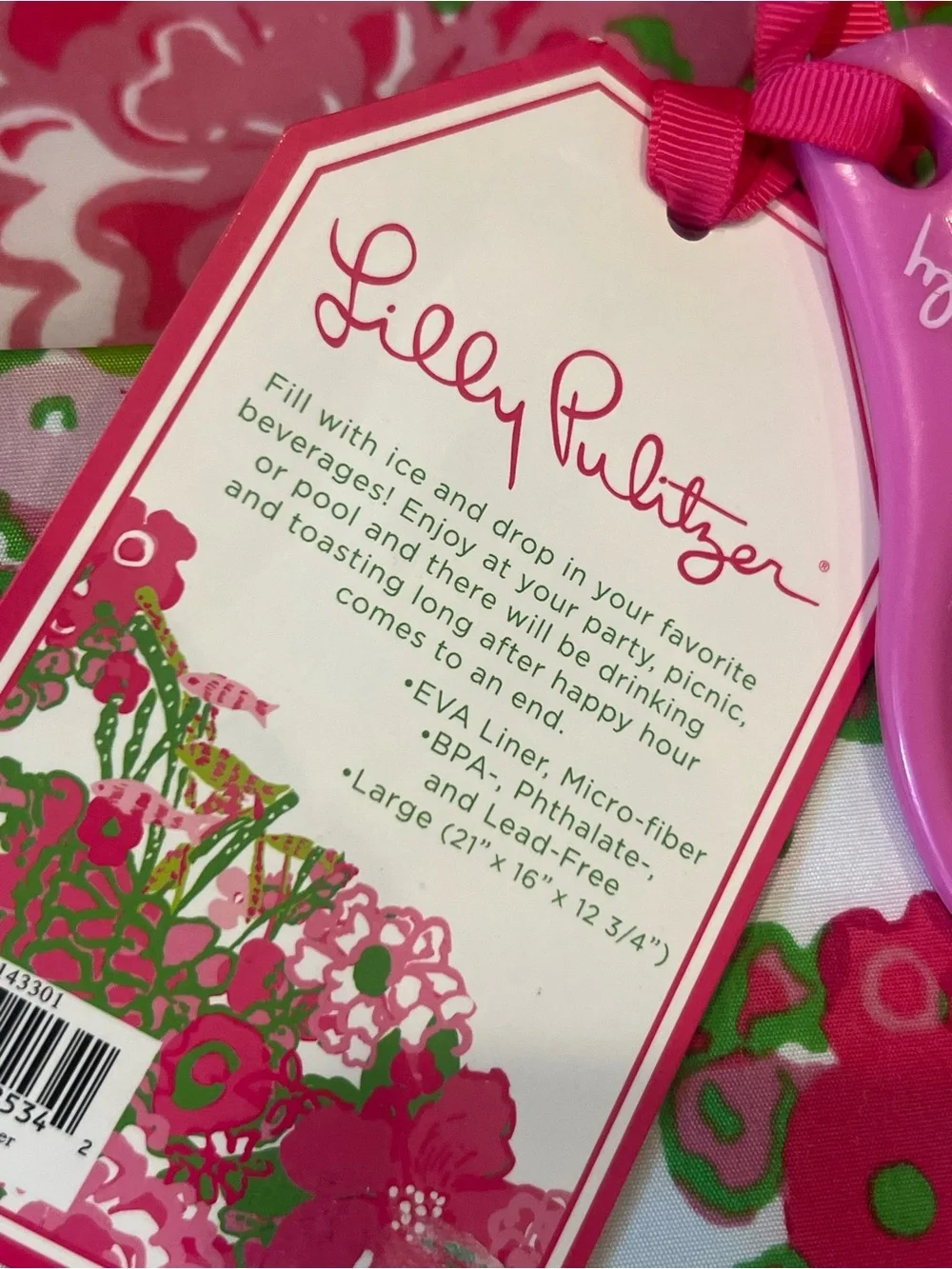 Lilly Pulitzer Insulated Beverage Bucket in Beach Rose; New